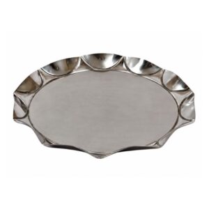 Bandeja Inox Trabalhada Redonda 30cm