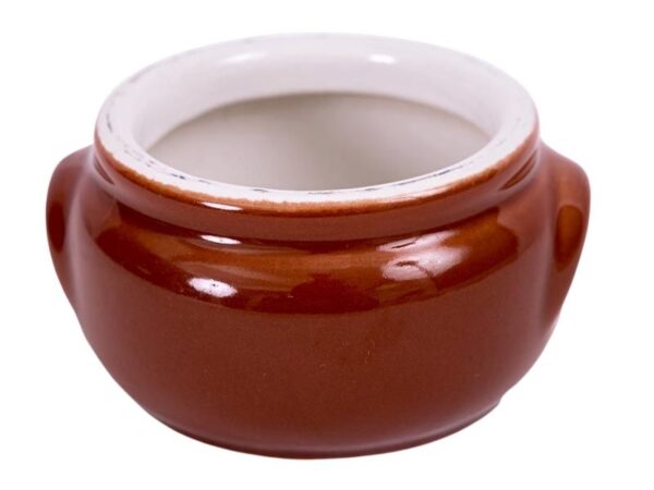 Cumbuca Cerâmica Baixa Marrom e Branco Pq