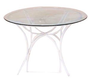 Mesa Aparador Ferro e Vidro Branco