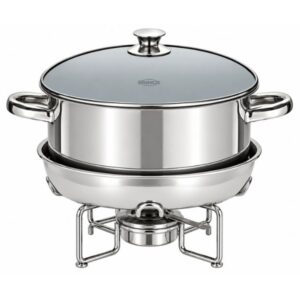 Rechaud Inox Redondo Tampa Vidro 10 Lts
