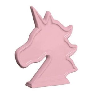 Rosto Unicórnio Cerâmica Rosa Claro
