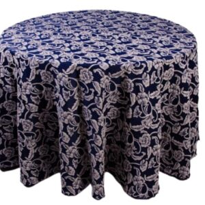 Toalha Aparador Jacquard Floral Azul 2.70