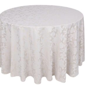 Toalha Aparador Jacquard Floral Bege 2.80