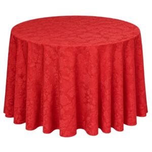Toalha Aparador Jacquard Floral Vermelho 2.80