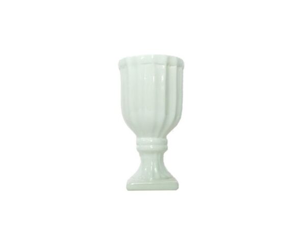 Vaso Cerâmica Canelado Branco Mini Gr
