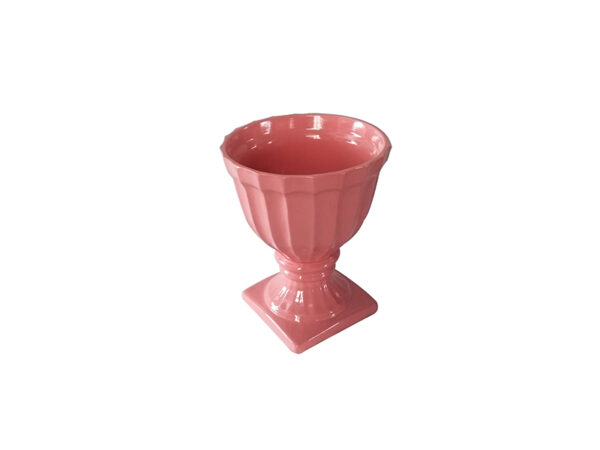 Vaso Cerâmica Canelado Rosé Md