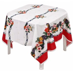 Xale Natal Fundo Branco 1.50