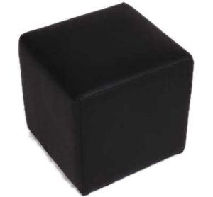 Puff Unitário Quadrado Preto