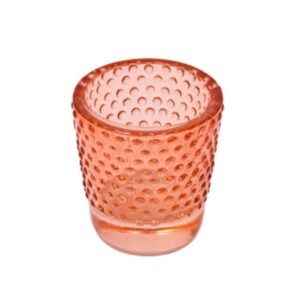 Porta Vela Vidro Bola Laranja Claro