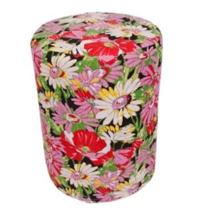 Veste Puff Redondo Malha Estampada Rosa Pink