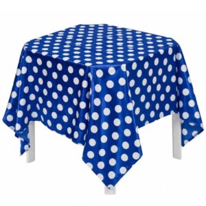 Xale Poá Cetim Azul Bola Branca 1.50