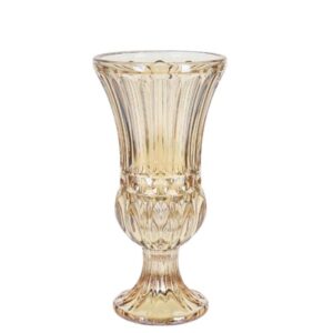 Vaso Cristal C/ Pé Âmbar Md
