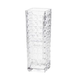 Vaso Vidro Trabalhado Quadrado Md