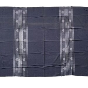 Manta Piquenique Azul Marinho Detalhe Branco C/ Franja