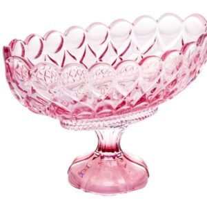 Fruteira Cristal Angel Oval C/ Pé Lilás