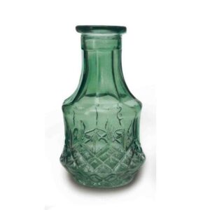 Vaso Vidro Abaulado Trabalhado Verde Pq
