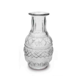 Vaso Vidro Bojudo Trabalhado Transparente Pq