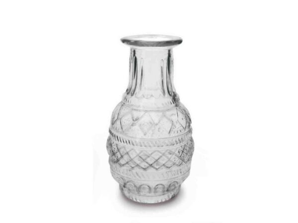 Vaso Vidro Bojudo Trabalhado Transparente Pq