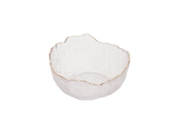 Bowl Cristal Martelado C/ Borda Dourada Pq