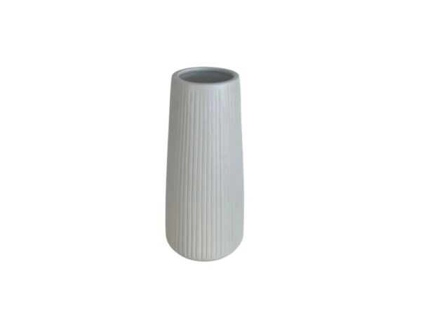 Vaso Cerâmica Frisado Gelo Fosco