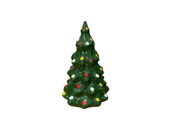 Árvore Natal Cerâmica Verde C/ Bolinha Colorida Pq