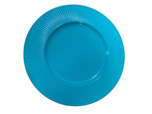 Sousplat Resina Redondo Listras Azul