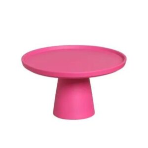 Prato Bolo Cerâmica Redondo Pink Fosco Md
