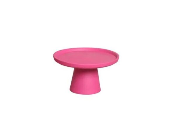 Prato Bolo Cerâmica Redondo Pink Fosco Pq