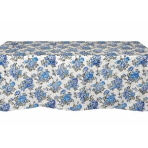 Toalha Banquete Adamascado Branco C/ Flores Azuis Piscina 3.80x2.60