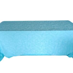 Toalha Banquete Jacquard Floral Azul Claro 3.80x2.60