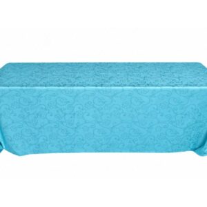 Toalha Banquete Jacquard Floral Azul Claro 3.80x2.60