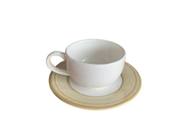 Xícara Café Cerâmica Branca Plissan (Dezena)