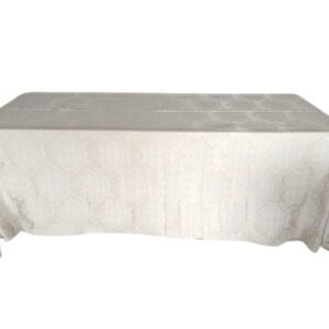 Toalha Banquete Adamascado Arabesco Bege 3.80x2.60