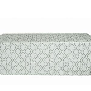 Toalha Banquete Jacquard Geométrica Verde Água 3.80x2.60
