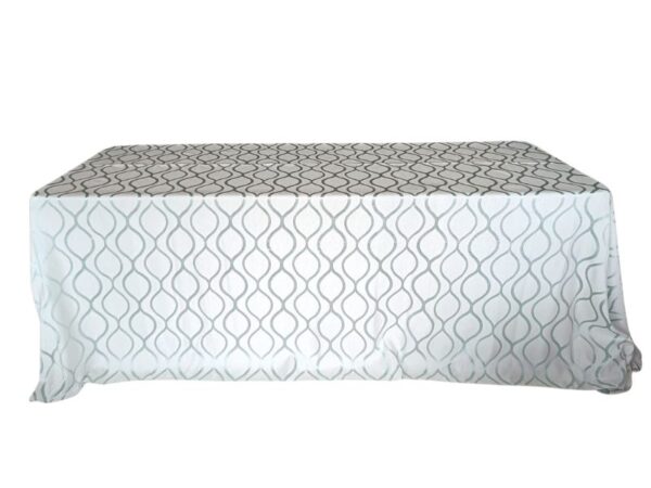 Toalha Banquete Jacquard Geométrica Verde Água 3.80x2.60