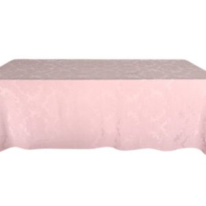 Toalha Banquetão Jacquard Floral Rosa Nude 5.80x2.80