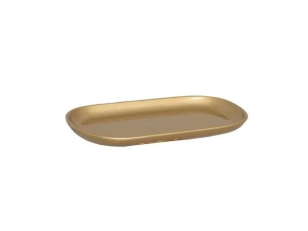 Travessa Cerâmica Oval Dourado Md
