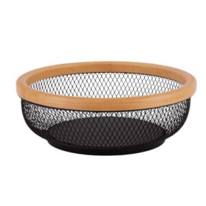 Cesta Aramada Metal C/ Bambu Pq
