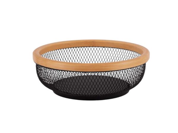 Cesta Aramada Metal C/ Bambu Pq