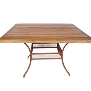 Mesa Demolição Malhado Quadrado 1.40×1.40 – Base Aparador Ferro Ferrugem