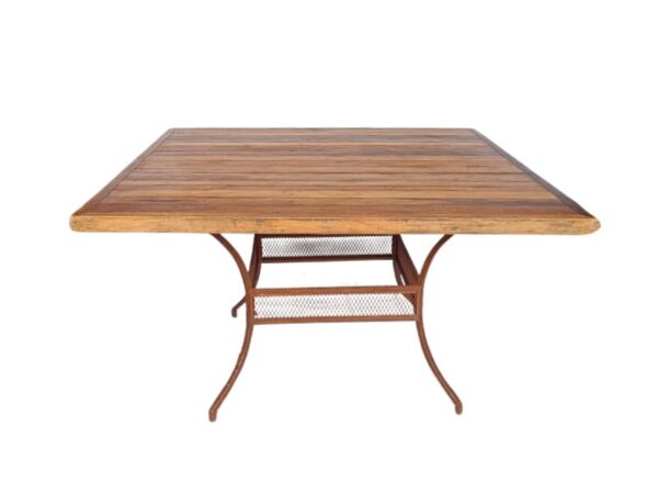 Mesa Demolição Malhado Quadrado 1.40×1.40 – Base Aparador Ferro Ferrugem