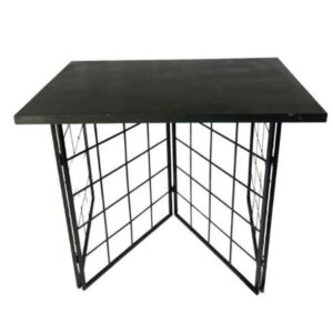 Mesa Sanfonada Retangular Metal Preta