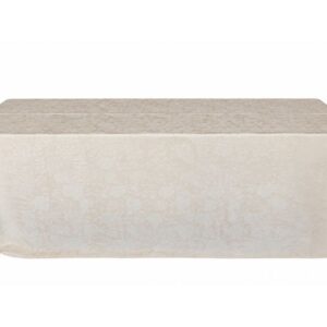 Toalha Banquete Jacquard Floral Pérola 3.80x 2.60