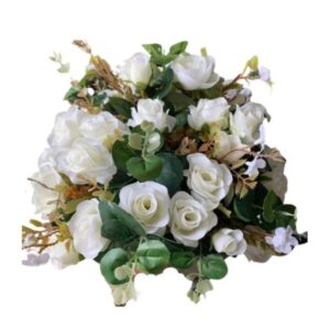 Arranjo Flores Rosa Creme C/ Eucalipto