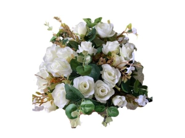 Arranjo Flores Rosa Creme C/ Eucalipto