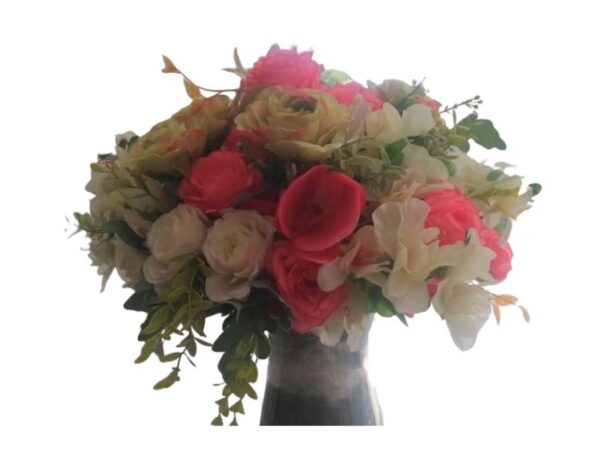 Arranjo Flores Rosa Outono, Salmão e Creme