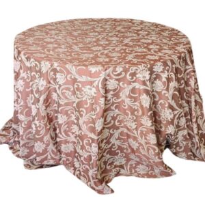 Toalha Aparador Adamascado Floral Marrom 3.00
