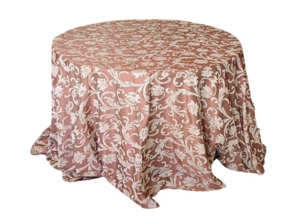 Toalha Aparador Adamascado Floral Marrom 3.00