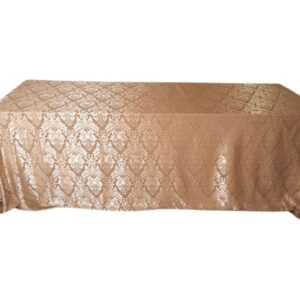 Toalha Banquete Jacquard Floral Acetinado Dourado 3.80x2.60