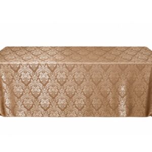 Toalha Banquete Jacquard Floral Acetinado Dourado 3.80x2.60